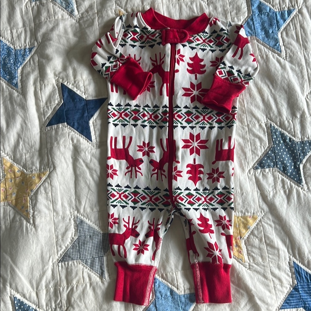 Hanna Andersson Red and White Kids Christmas Pajamas 0-6 Months